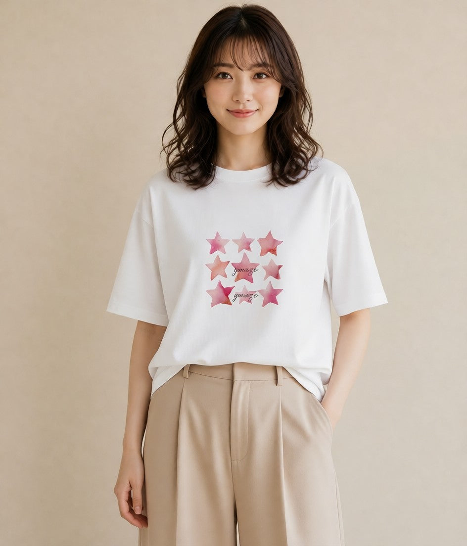 デザインTシャツ レディース 牡羊座 星空 宇宙 イラスト ゆるコーデ 親子 20代 白T