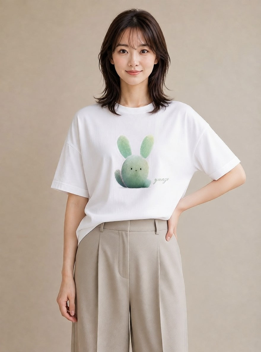半袖Tシャツ レディース サボテン 植物 ボタニカル イラスト ナチュラル 誕生日プレゼント 綿100 白T