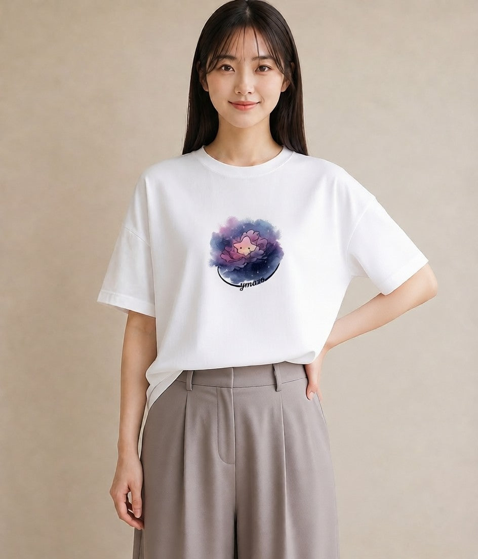 グラフィックTシャツ レディース 牡牛座 星空 宇宙 イラスト フェミニン 公園 ママ 白T