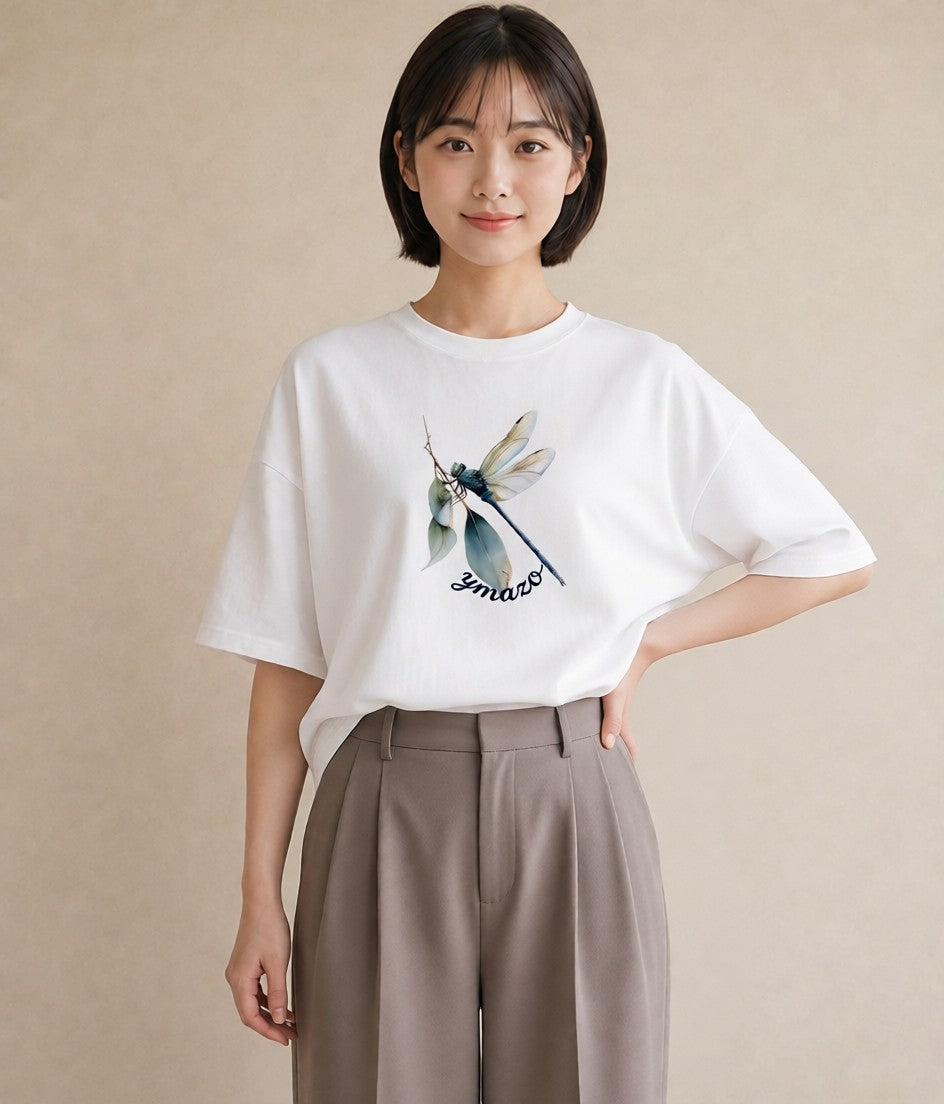 グラフィックTシャツ レディース ホタル 昆虫 虫 イラスト ボタニカル カジュアルコーデ 買い物 白T