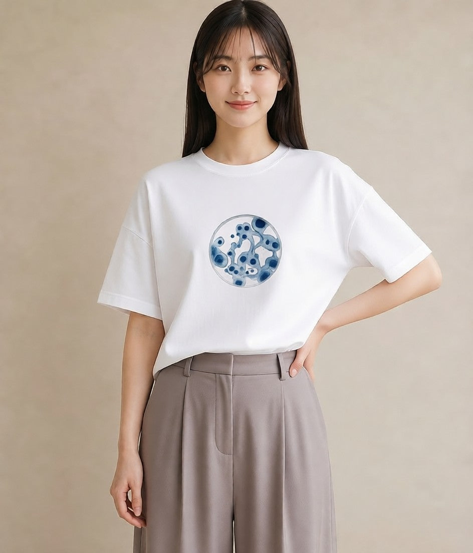 グラフィックTシャツ レディース 蟹座 星空 宇宙 イラスト ラフ お揃い 親子 白T