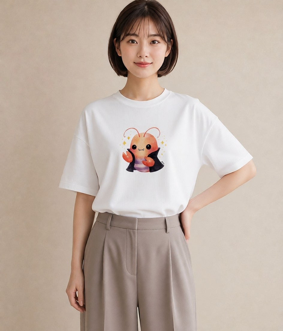 グラフィックTシャツ レディース ウーパールーパー ペット 動物 イラスト 淡色 綿100 デート 白T