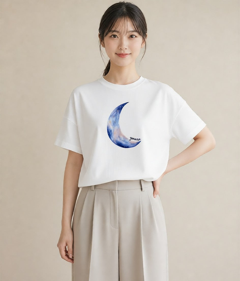プリントTシャツ レディース 獅子座 星空 宇宙 イラスト 通学 誕生日プレゼント 白T
