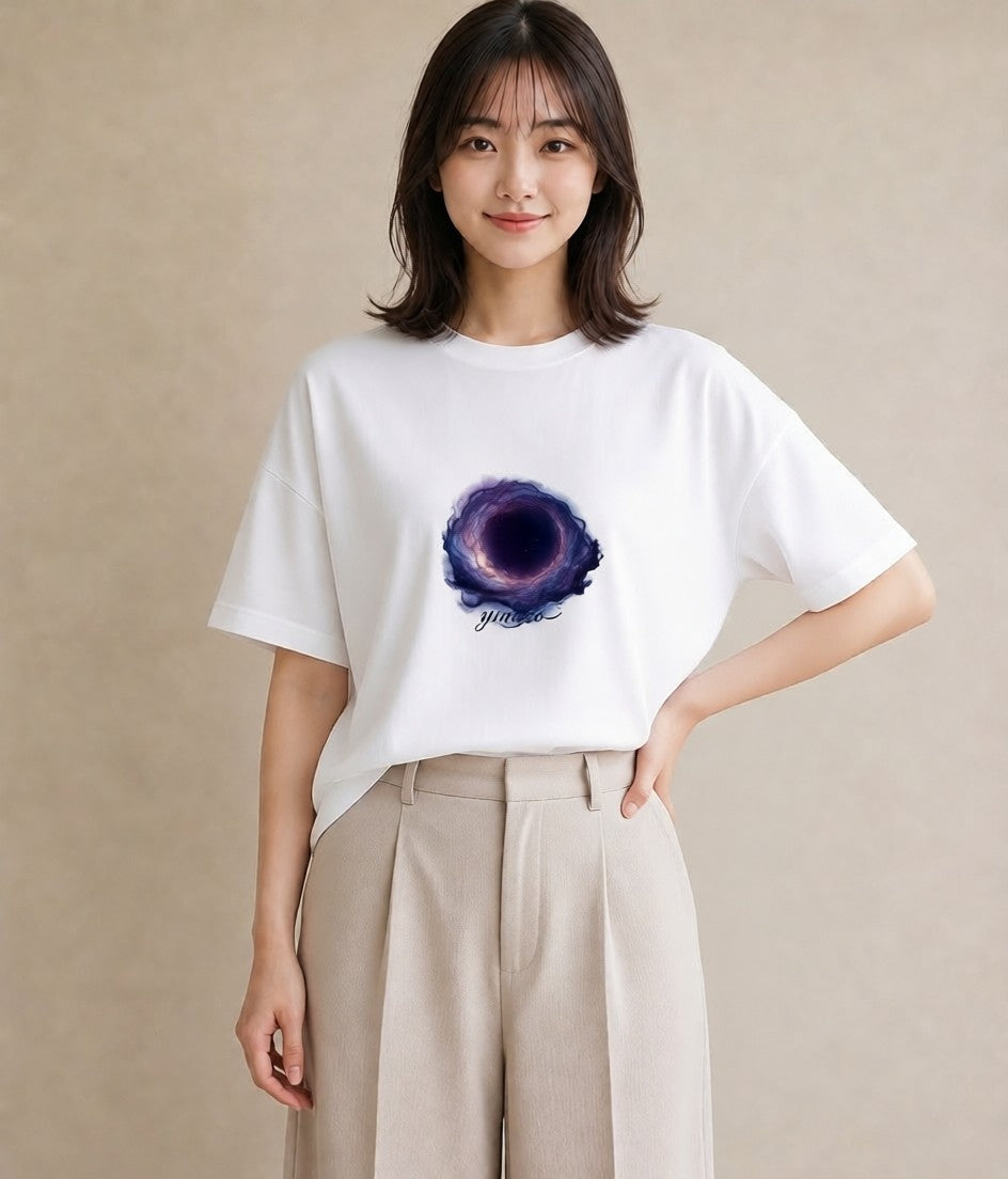デザインTシャツ レディース 天の川 星空 宇宙 イラスト 可愛い デート 帰省 白T