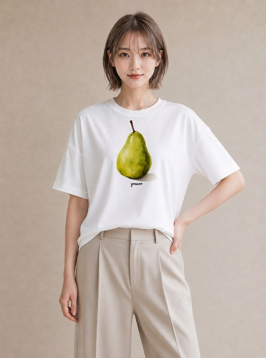 グラフィックTシャツ レディース アボカド 食べ物 フード イラスト シック 公園 ママ 白T