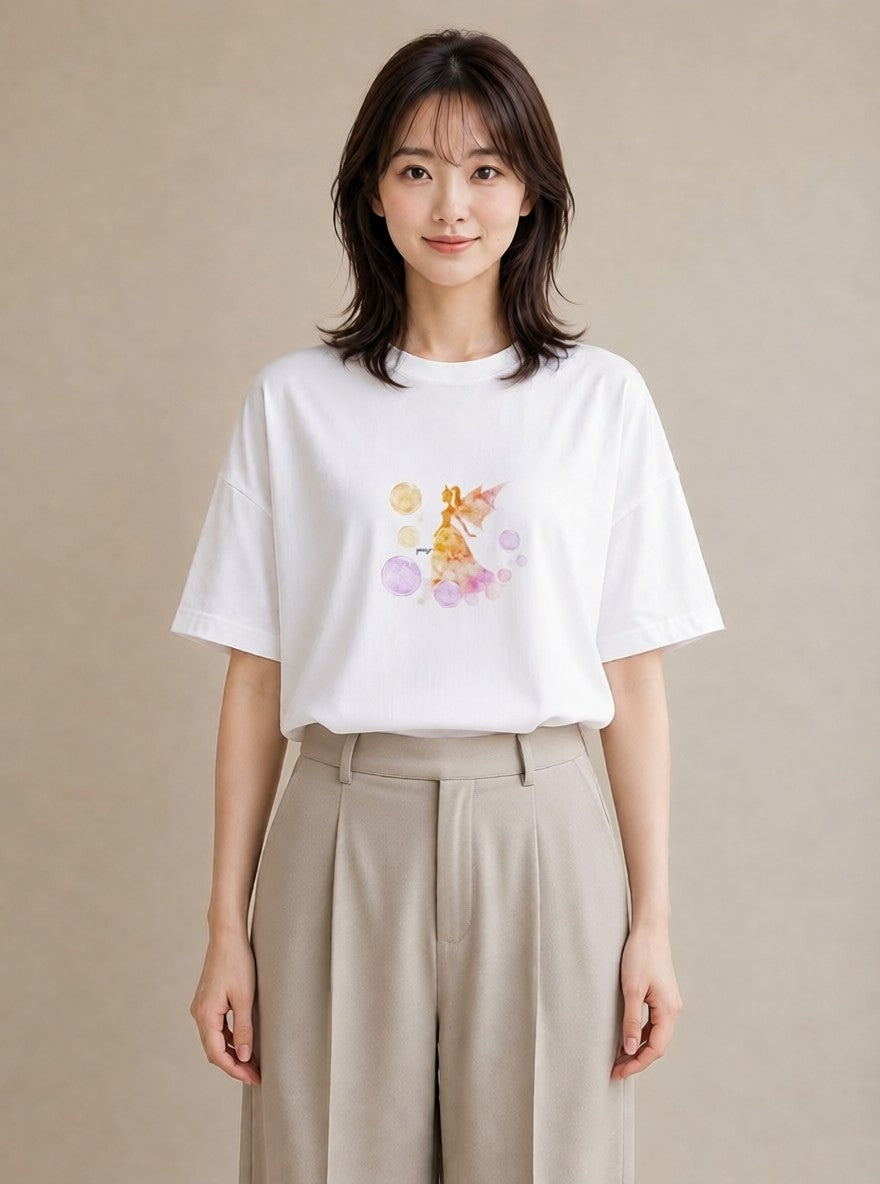 グラフィックTシャツ レディース 射手座 星空 宇宙 イラスト ユニーク 通勤 在宅 白T