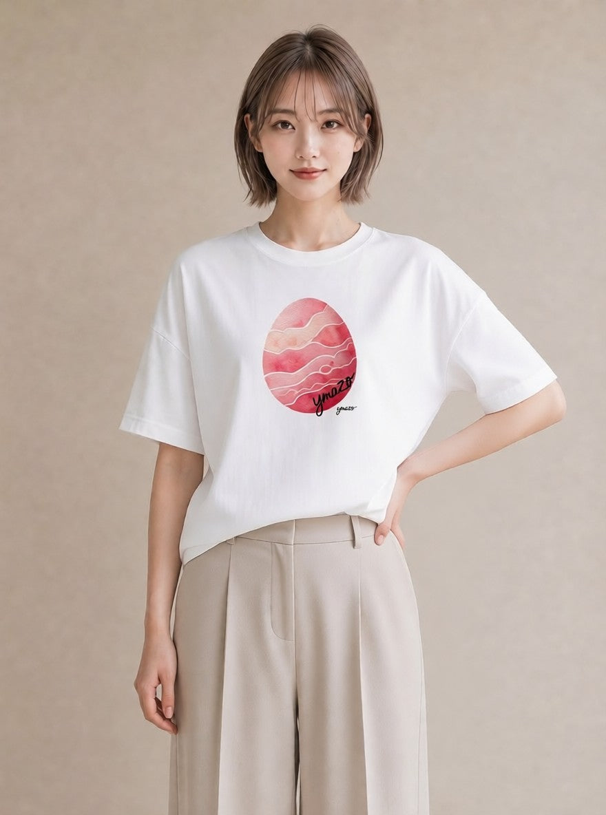 Tシャツ レディース 海 星空 宇宙 イラスト ラフ 散歩 お出かけ 白T