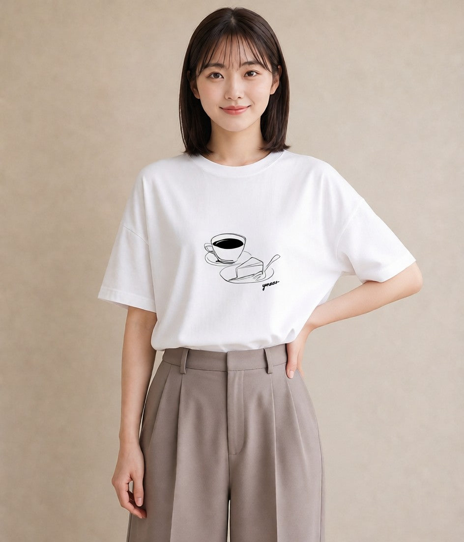 プリントTシャツ レディース スイーツ お菓子 デザート イラスト モード クリスマス 旅行 白T