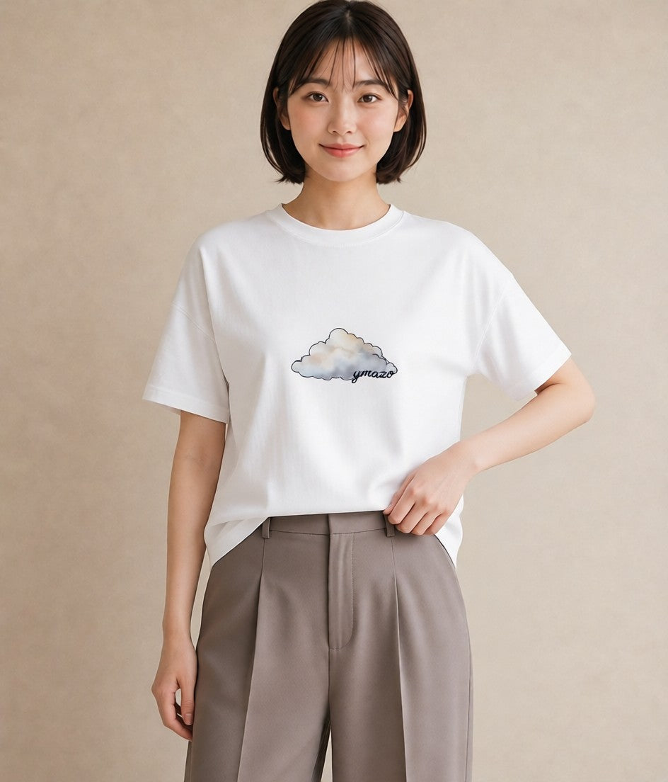 グラフィックTシャツ レディース 窓辺の雨 雨の日 窓 ナチュラル アンティーク イラスト 通学 誕生日プレゼント 白T