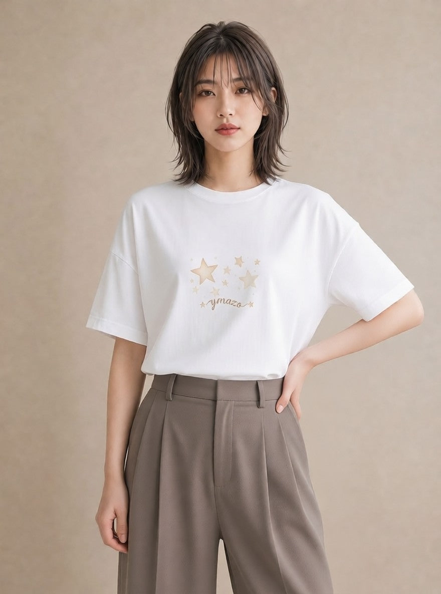 Tシャツ レディース 射手座 星空 宇宙 イラスト カジュアル お揃い 親子 白T