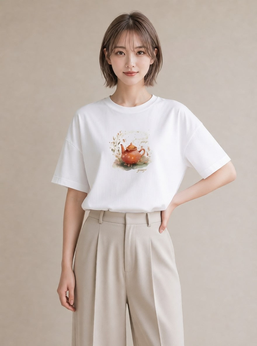 グラフィックTシャツ レディース 抹茶 食べ物 フード イラスト フェミニン ギフト 母の日 白T