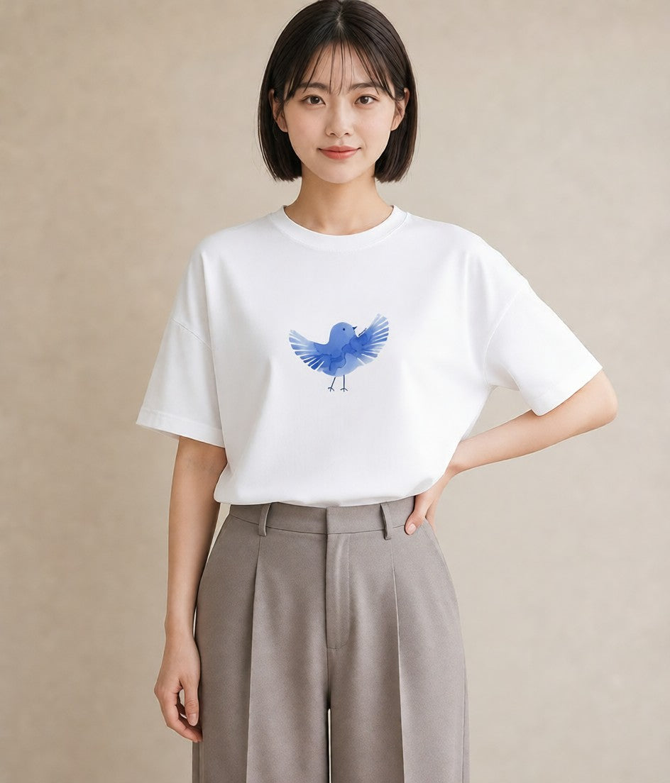 グラフィックTシャツ レディース マメルリハ ペット 動物 イラスト 女子会 お揃い 白T