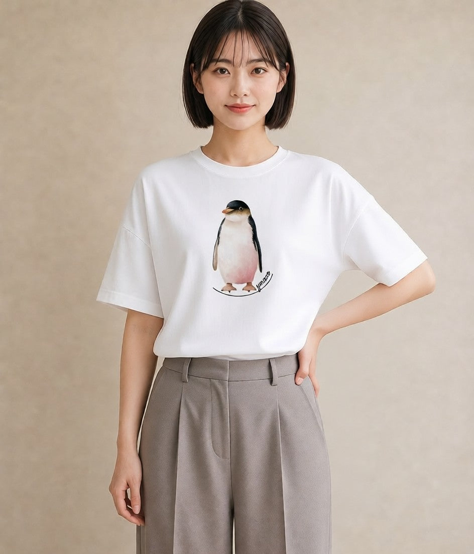 デザインTシャツ レディース アザラシ 動物 アニマル イラスト アート風 お出かけ 普段着 白T