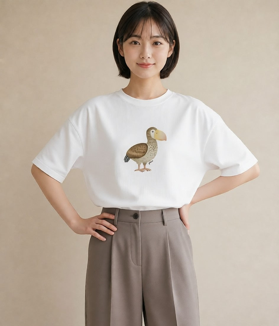 Tシャツ レディース 白文鳥 ペット 動物 イラスト 抜け感 送別ギフト 通勤 白T