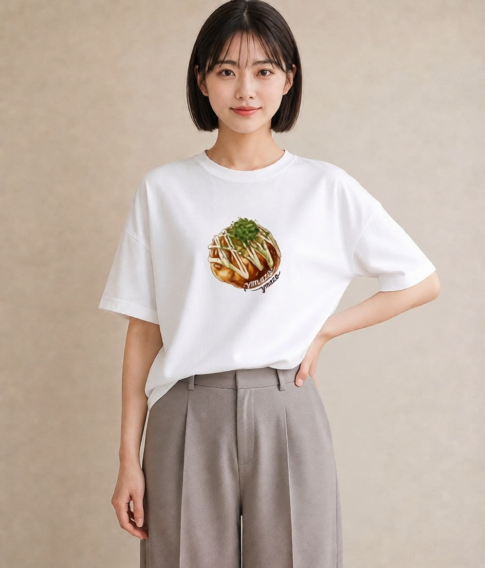 グラフィックTシャツ レディース ベーグル 食べ物 フード イラスト 線画 女子会 お揃い 白T