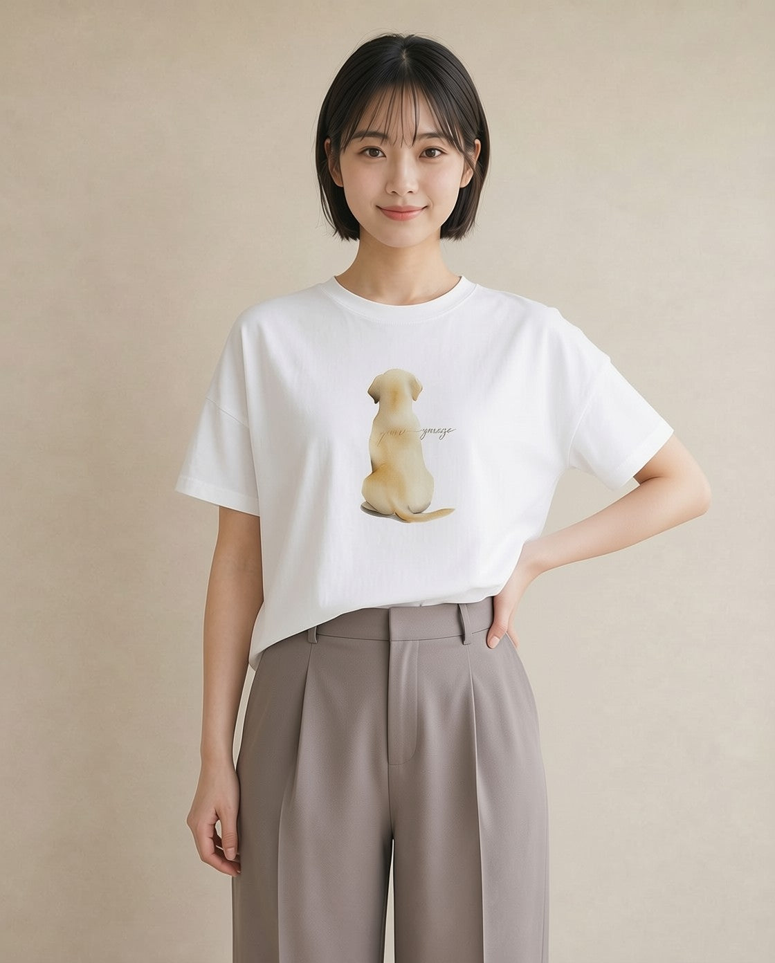グラフィックTシャツ レディース ラブラドールレトリバー 犬 いぬ イラスト 可愛い 女性向けギフト 散歩 白T