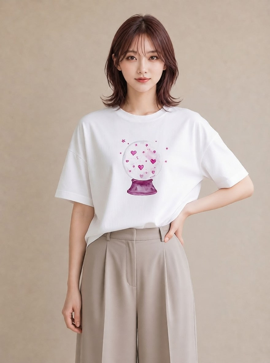 プリントTシャツ レディース 双子座 星空 宇宙 イラスト ラフ 姉妹 送別ギフト 白T