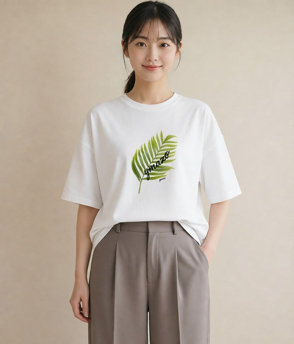 Tシャツ レディース モンステラ 植物 ボタニカル イラスト 旅行コーデ 買い物 夏コーデ 白T
