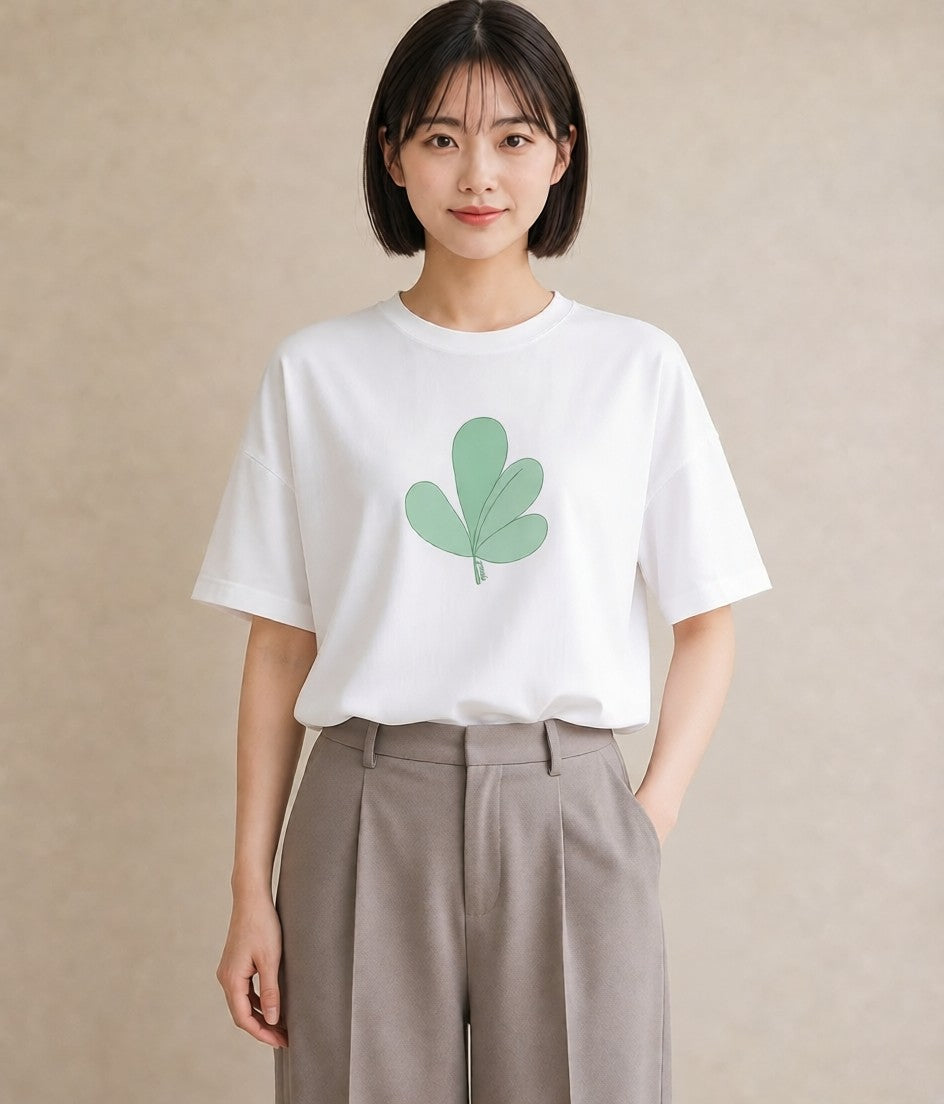 デザインTシャツ レディース 観葉植物 植物 ボタニカル イラスト 個性的 帰省 ラフ 白T