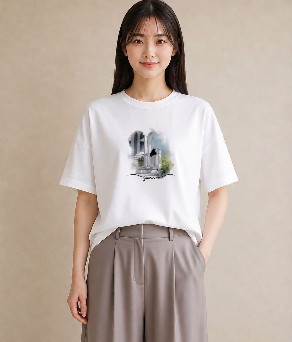 グラフィックTシャツ レディース ロシアンブルー 猫 ねこ イラスト 可愛い おしゃれギフト 社会人 白T