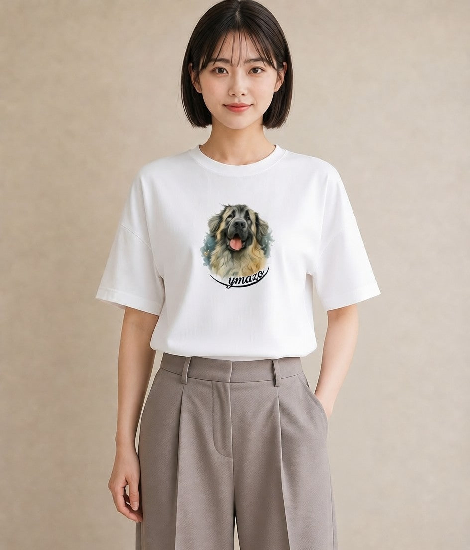 デザインTシャツ レディース 黒柴 犬 いぬ イラスト 韓国風 20代 カジュアルコーデ 白T