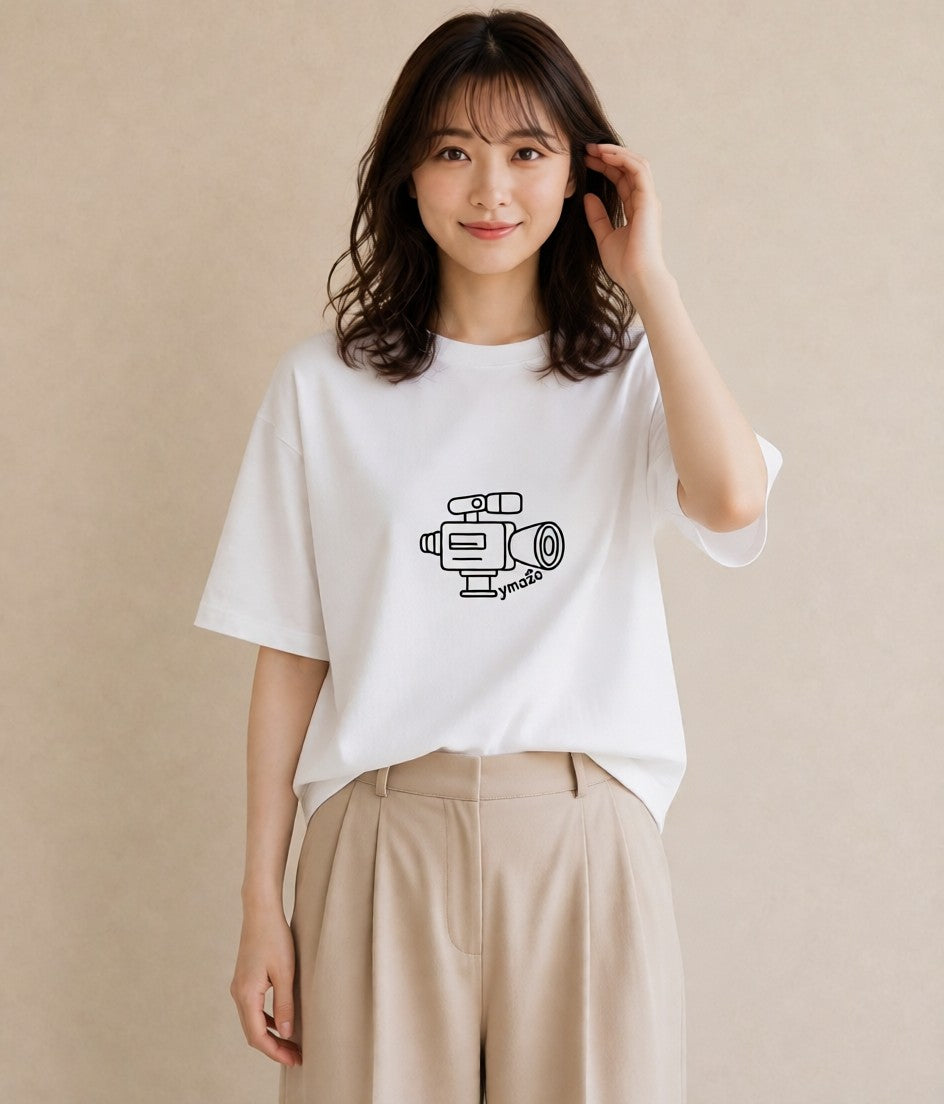 グラフィックTシャツ レディース カメラ フィルムカメラ レトロカメラ イラスト ユニーク デート 帰省 白T