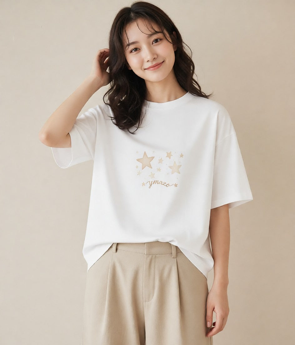 Tシャツ レディース 乙女座 星空 宇宙 イラスト ゆるコーデ 春コーデ 姉妹 白T
