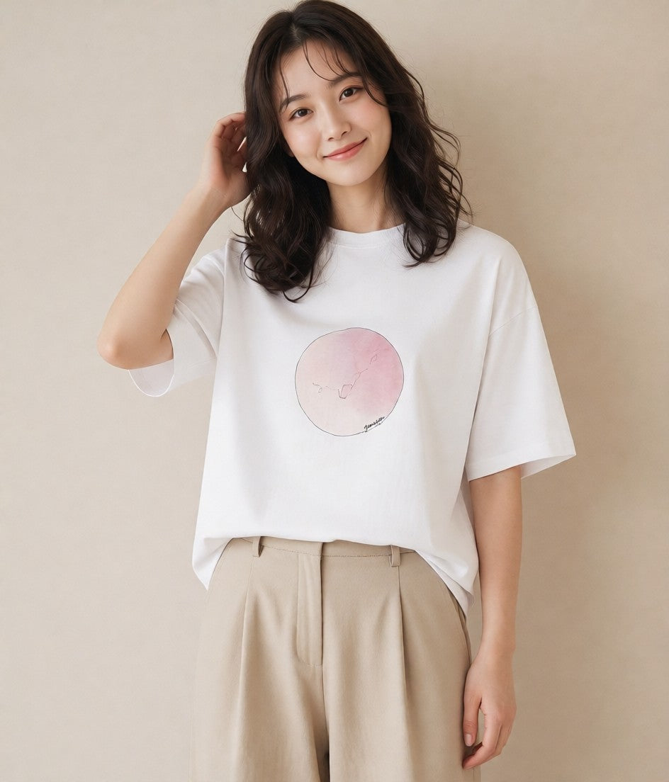 デザインTシャツ レディース マカロン 食べ物 フード イラスト きれいめカジュアル 春服 ミセス 白T