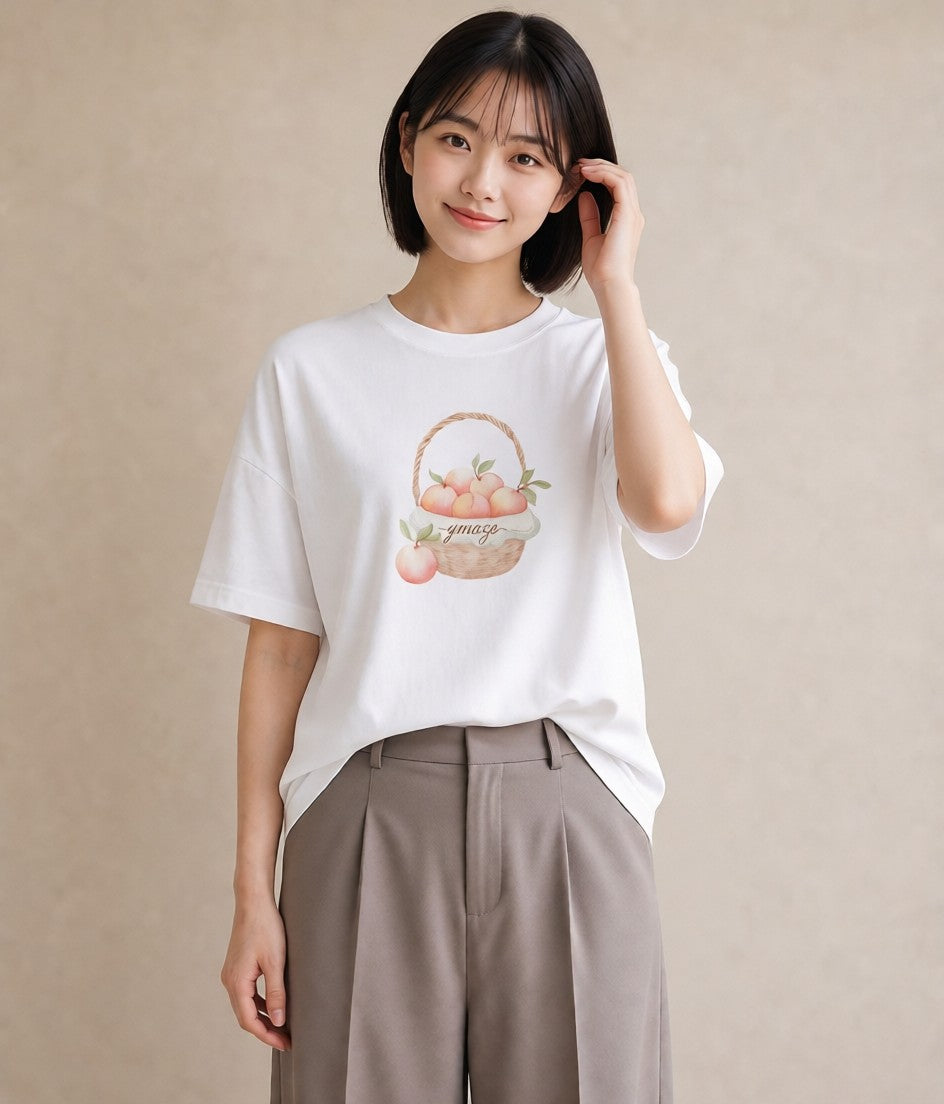 デザインTシャツ レディース 実り 植物 ボタニカル イラスト レトロ 母の日 ビーチ 白T