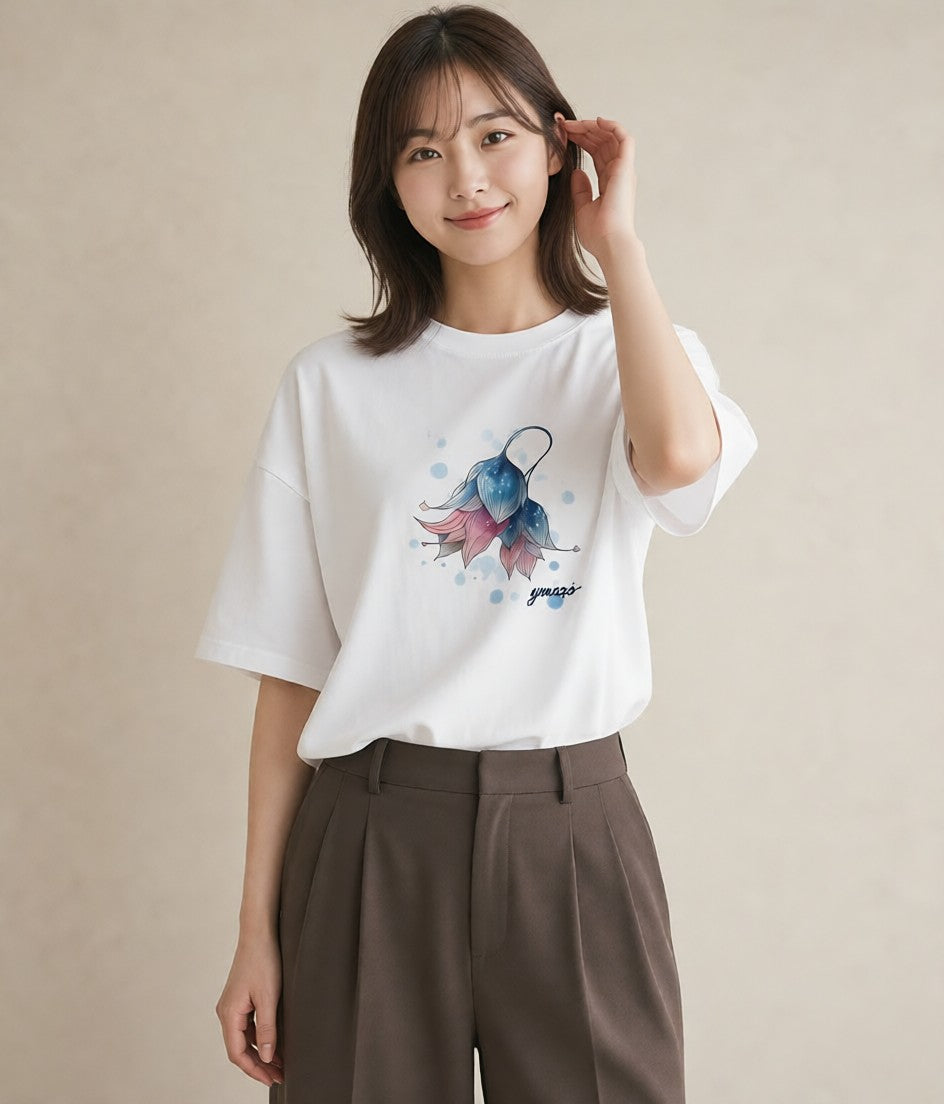 半袖Tシャツ レディース 水瓶座 星空 宇宙 イラスト 上品 おしゃれギフト 社会人 白T
