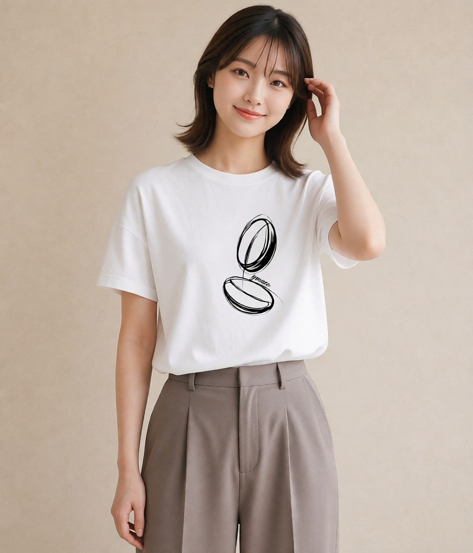 プリントTシャツ レディース コーヒー 珈琲 カフェ 食べ物 フード イラスト 抜け感 海 カフェ巡り 白T