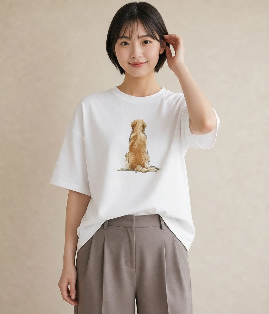 Tシャツ レディース 保護犬 犬 いぬ イラスト ゆるコーデ 週末コーデ 敬老の日 白T