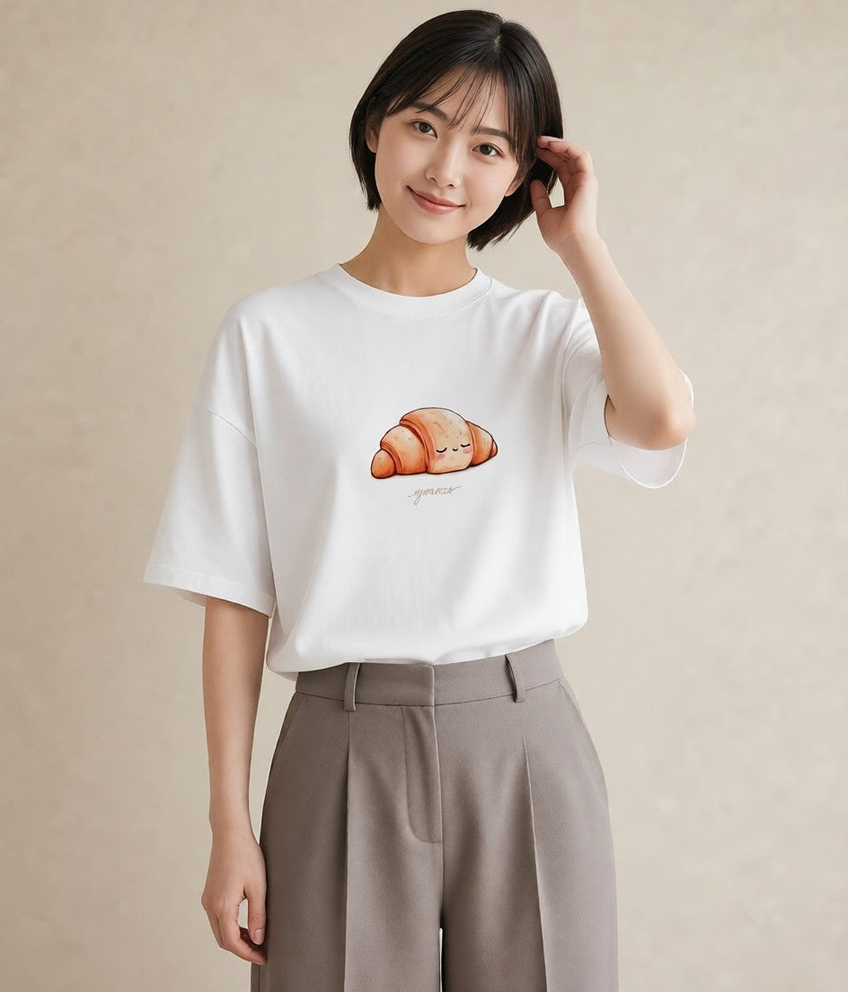 半袖Tシャツ レディース 食パン 食べ物 フード イラスト モード 姉妹 送別ギフト 白T