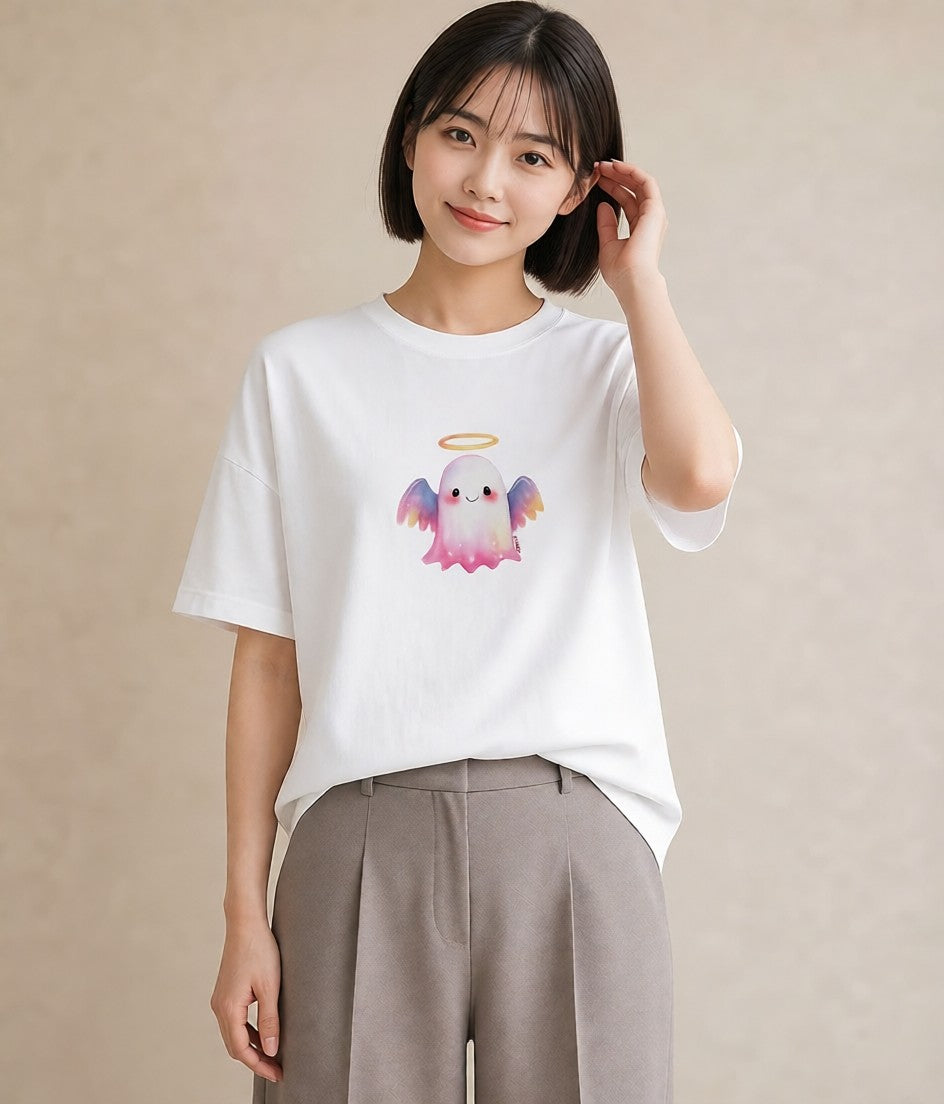 デザインTシャツ レディース わたあめ 食べ物 フード イラスト カジュアル 旅行 母娘コーデ 白T