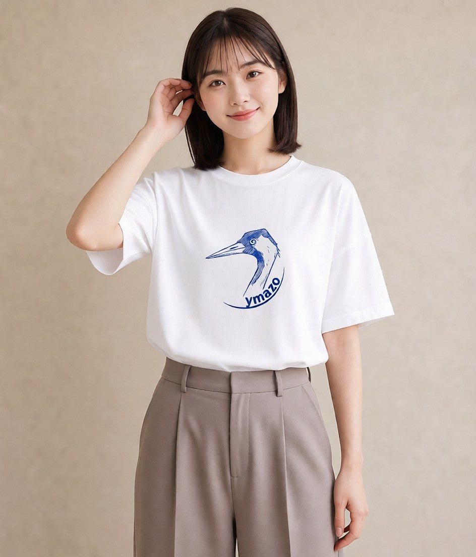 半袖Tシャツ レディース 折り鶴 折り紙 ナチュラル アンティーク イラスト ラフカジュアル 友達ギフト 部屋着 白T