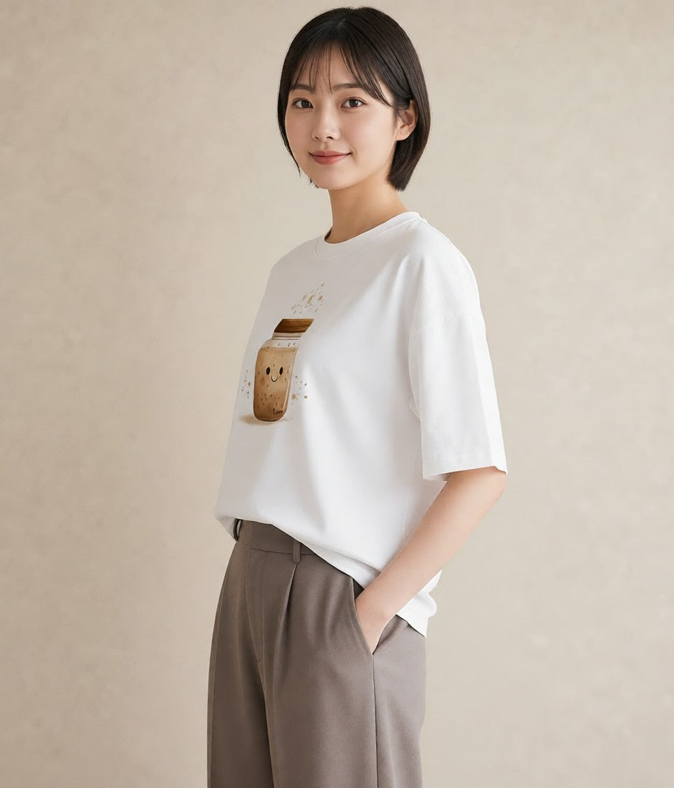 半袖Tシャツ レディース クリームソーダ 食べ物 フード イラスト きれいめ 母娘コーデ 自分用 白T