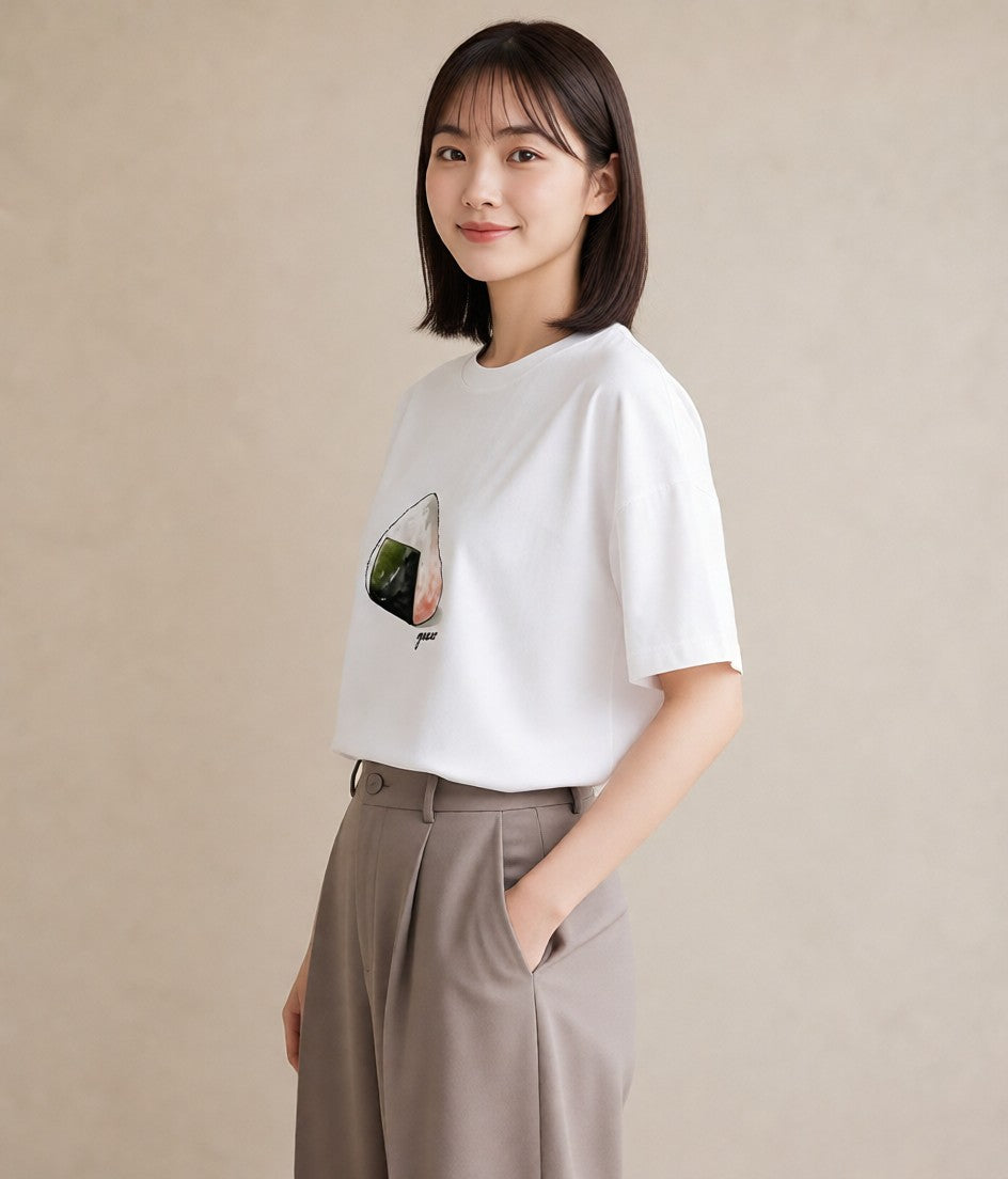 Tシャツ レディース 食パン 食べ物 フード イラスト ラフカジュアル お出かけ 普段着 白T