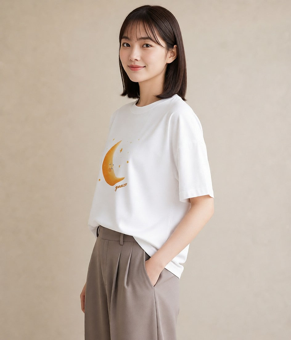 デザインTシャツ レディース 星空 宇宙 イラスト ルームウェア ギフト 白T