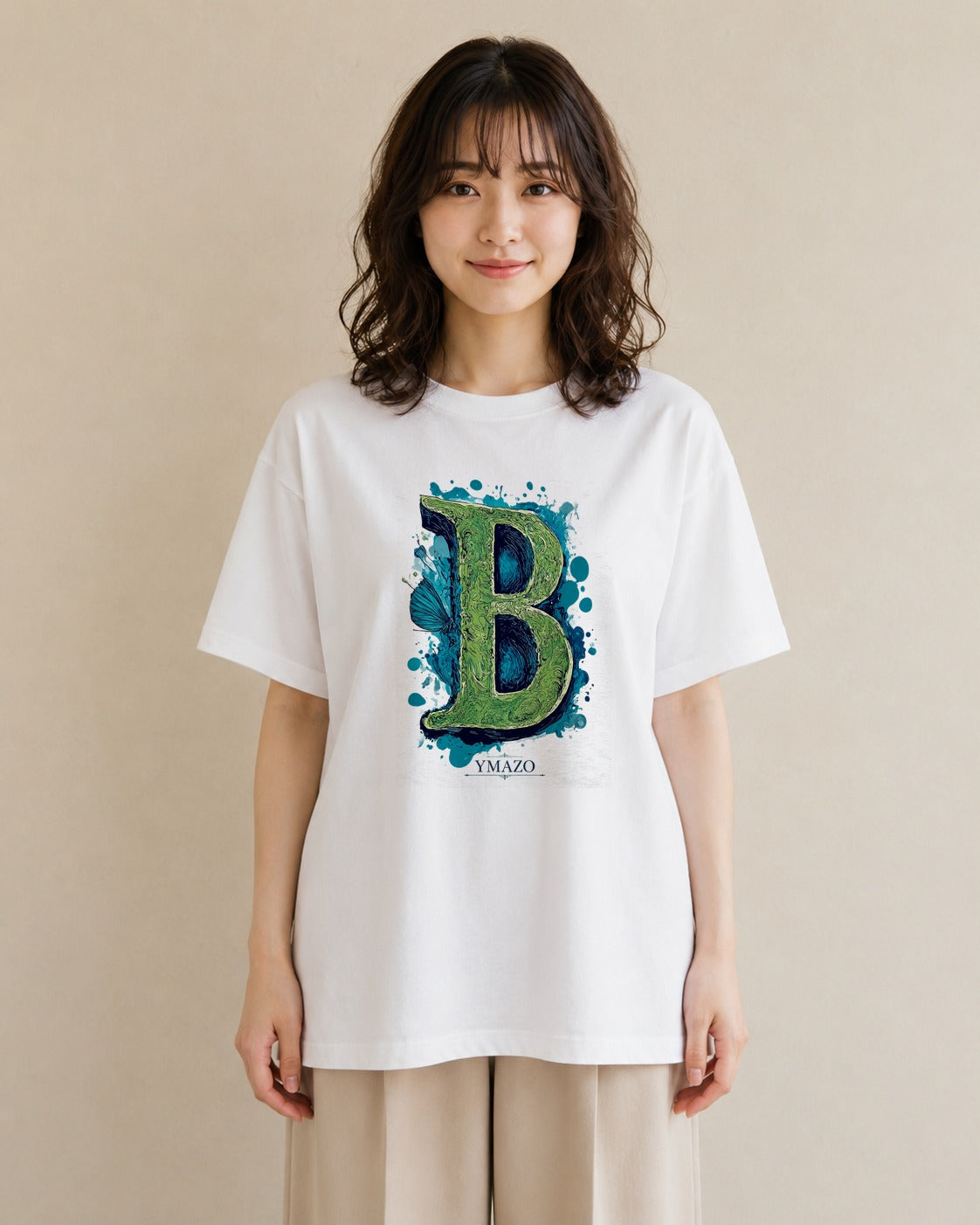 緑萌ゆる|水彩 半袖Tシャツ レディース