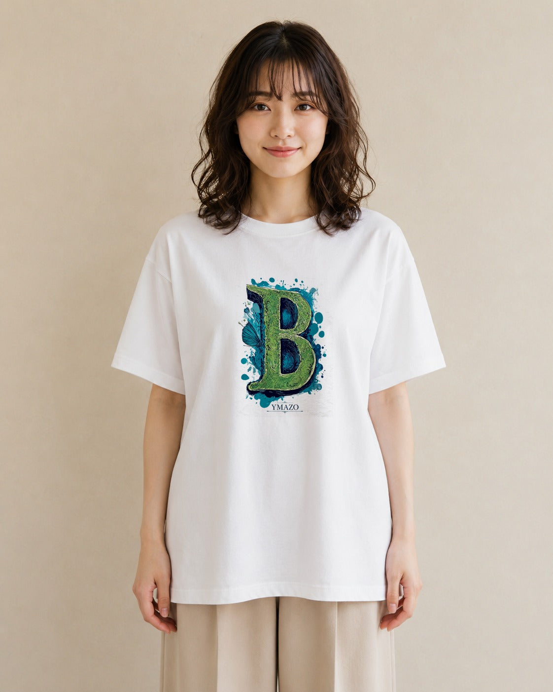 緑萌ゆる|水彩 半袖Tシャツ レディース(スタンダードプリント 15×20cm)