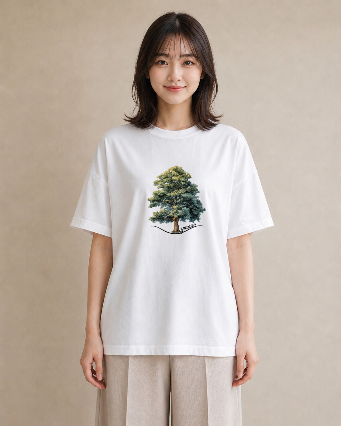 グラフィックTシャツ レディース 木 植物 ボタニカル イラスト きれいめカジュアル ホワイトデー 春服 白T
