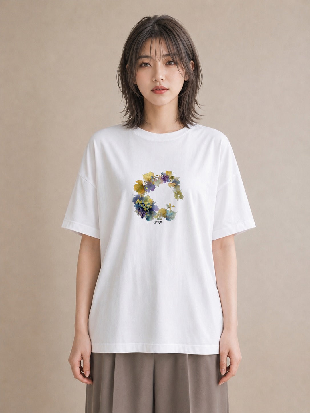 グラフィックTシャツ レディース 実り 植物 ボタニカル イラスト モード ギフト 母の日 白T
