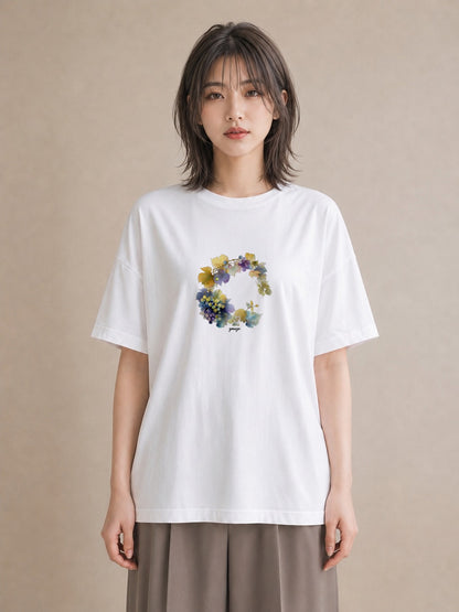 グラフィックTシャツ レディース 実り 植物 ボタニカル イラスト モード ギフト 母の日 白T
