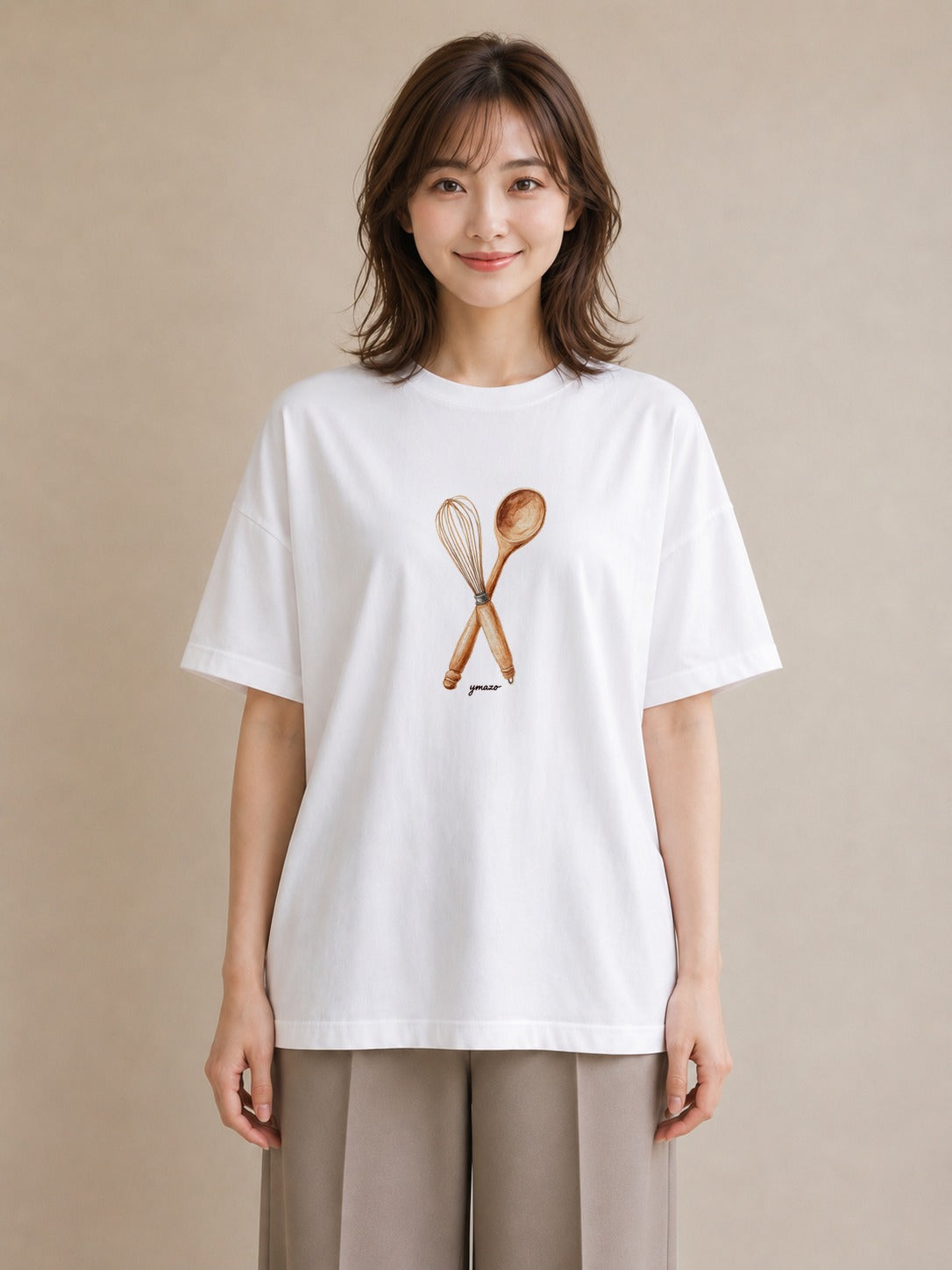 プリントTシャツ レディース 手鏡 アンティーク レトロ ナチュラル イラスト 手描き風 おしゃれギフト 社会人 白T