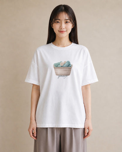 Tシャツ レディース 自転車のかご 自転車 花かご ナチュラル アンティーク イラスト 個性的 週末コーデ 敬老の日 白T