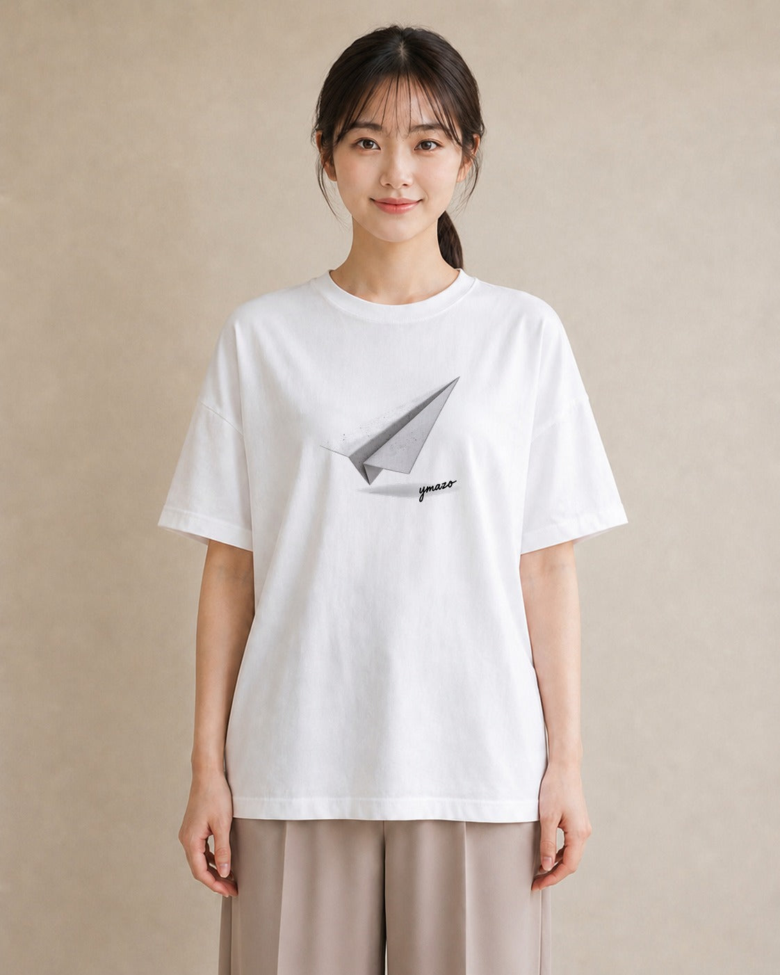 Tシャツ レディース 紙の船 水辺 ナチュラル アンティーク イラスト ラフカジュアル 秋コーデ おしゃれギフト 白T