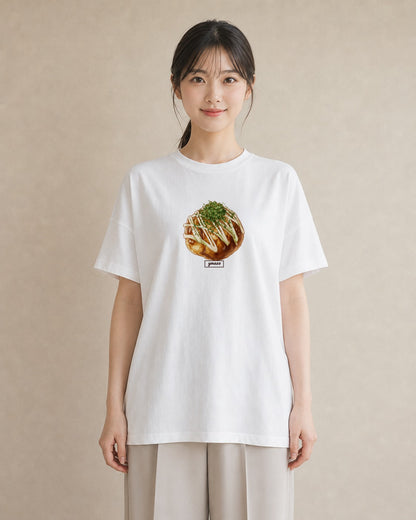 グラフィックTシャツ レディース たまご 食べ物 フード イラスト 抜け感 秋コーデ おしゃれギフト 白T