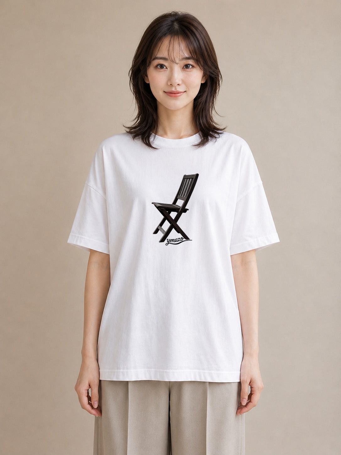 プリントTシャツ レディース 窓辺の椅子 窓辺 椅子 ナチュラル アンティーク イラスト 韓国風 ペアコーデ 秋コーデ 白T