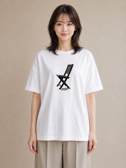 プリントTシャツ レディース 窓辺の椅子 窓辺 椅子 ナチュラル アンティーク イラスト 韓国風 ペアコーデ 秋コーデ 白T