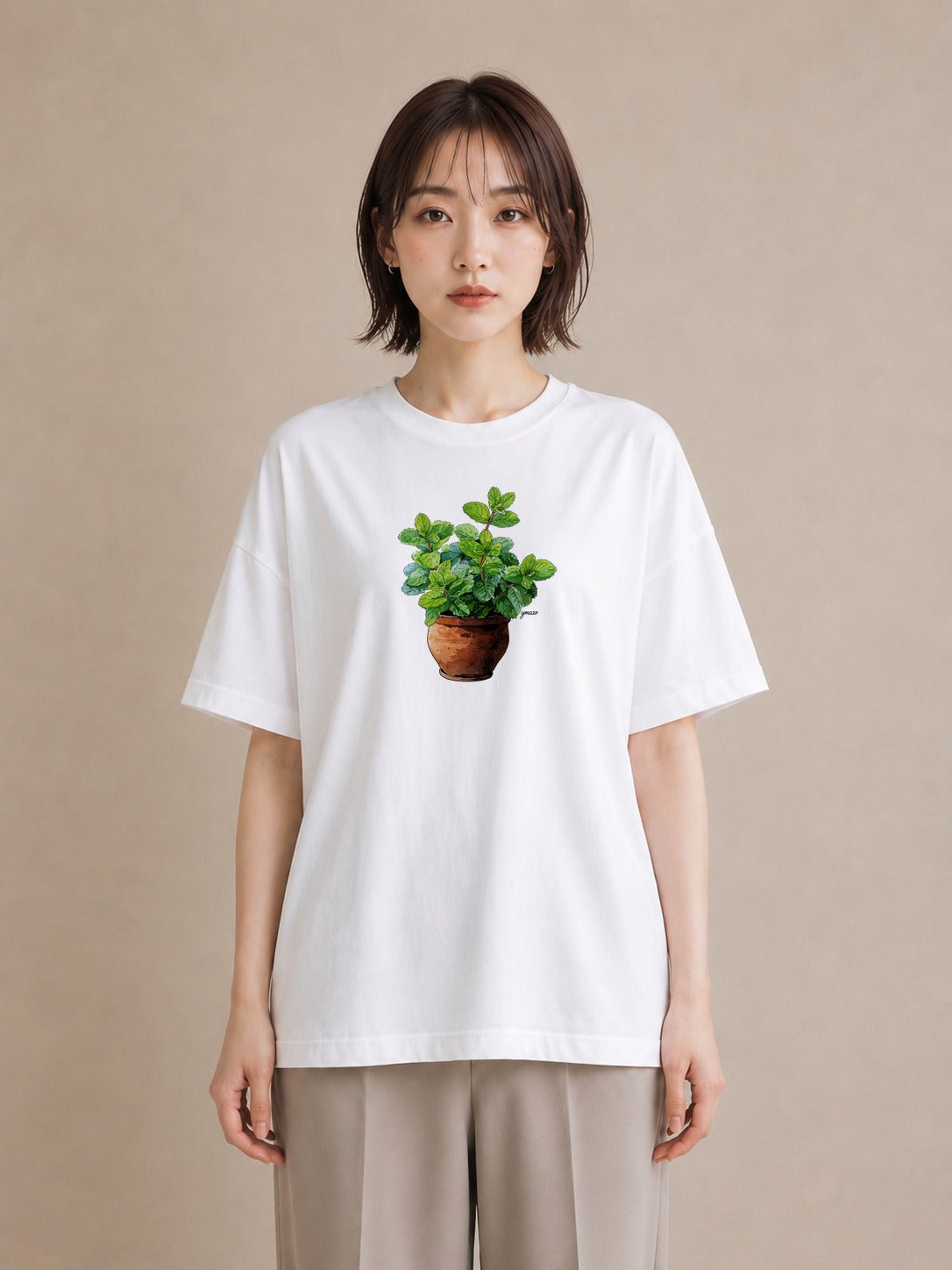 デザインTシャツ レディース 観葉植物 植物 ボタニカル イラスト 普段使い 綿100 デート 白T